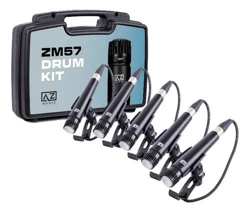 Kit Microfones Para Bateria Az Áudio Zm57-kit Com Maleta