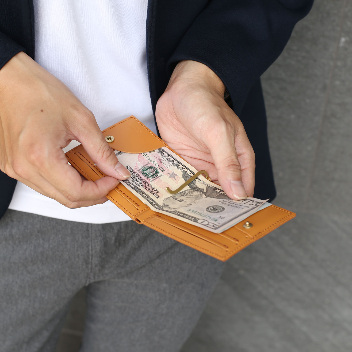 Jamale（ジャマレ） マネークリップ メンズ 財布 レザー カード入れ