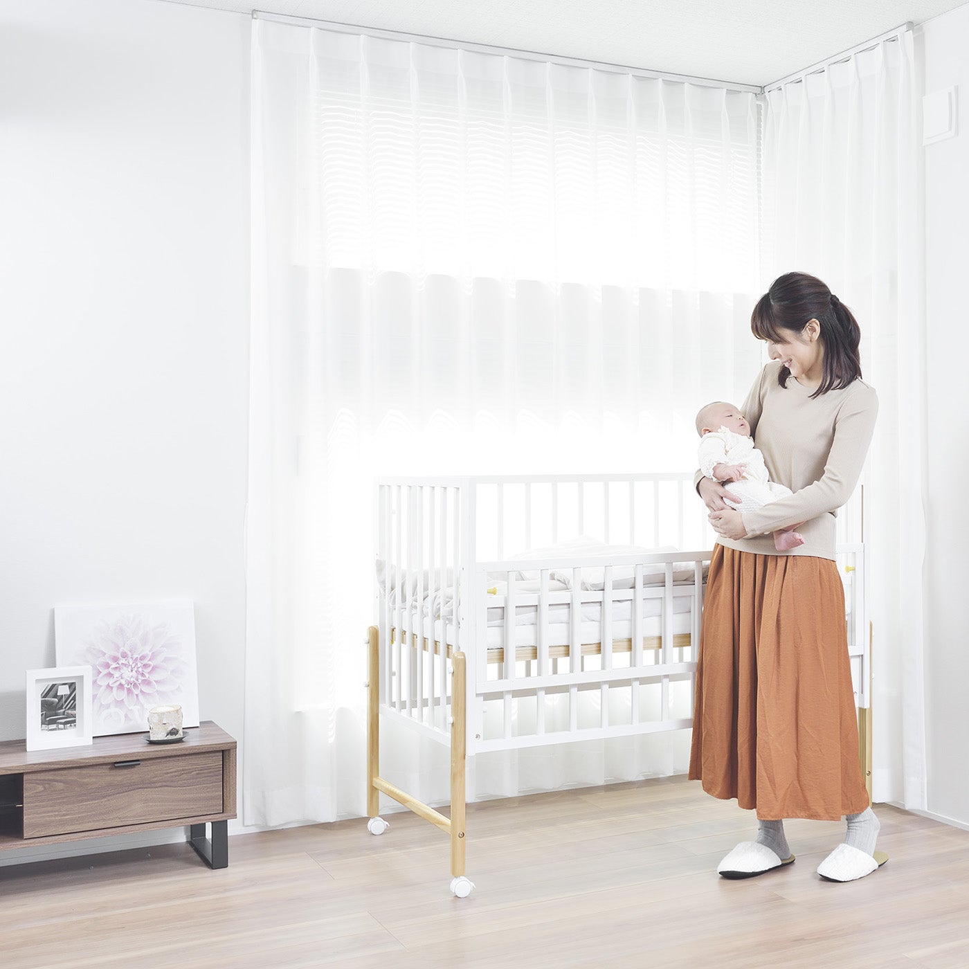 リリワゴン2 ベビーベット ホワイト 大和屋 リリワゴン2 ベビーベッド