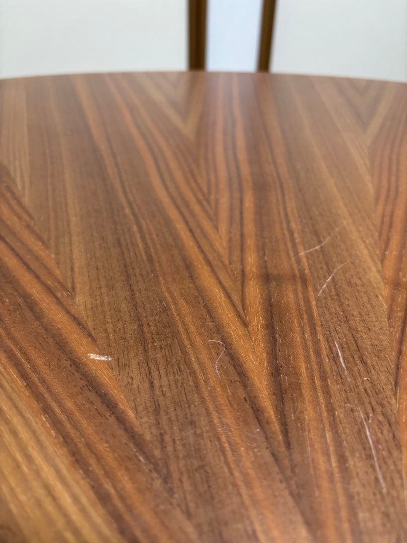 直径120cm】北欧デザイン ラウンドテーブル サンバースト ウォルナット