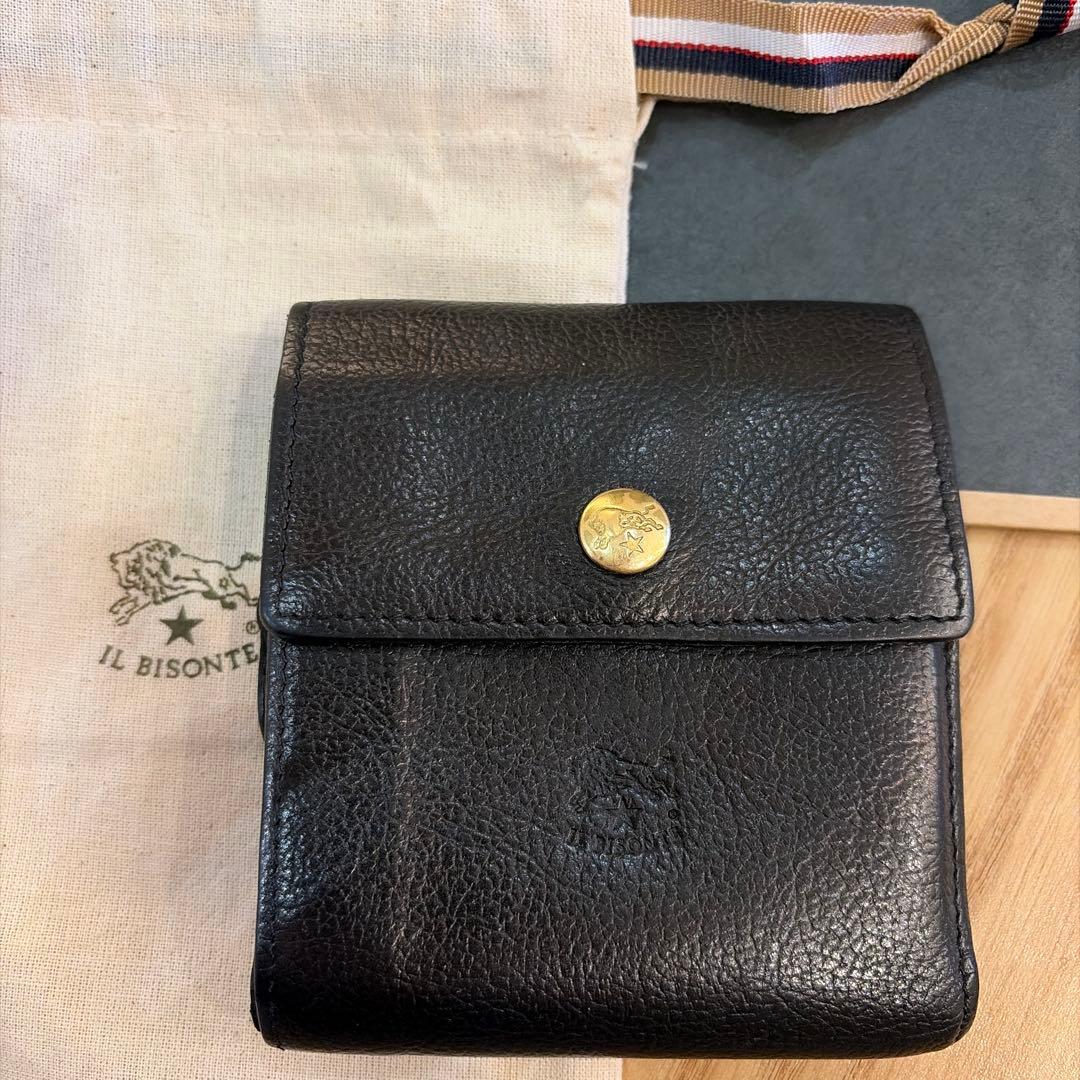 「値下げ中 1/18まで！」IL BISONTE 二つ折り財布 ブラック IL BISONTE（イルビゾンテ） 財布 IL BISONTE 2つ折りウォレット Type