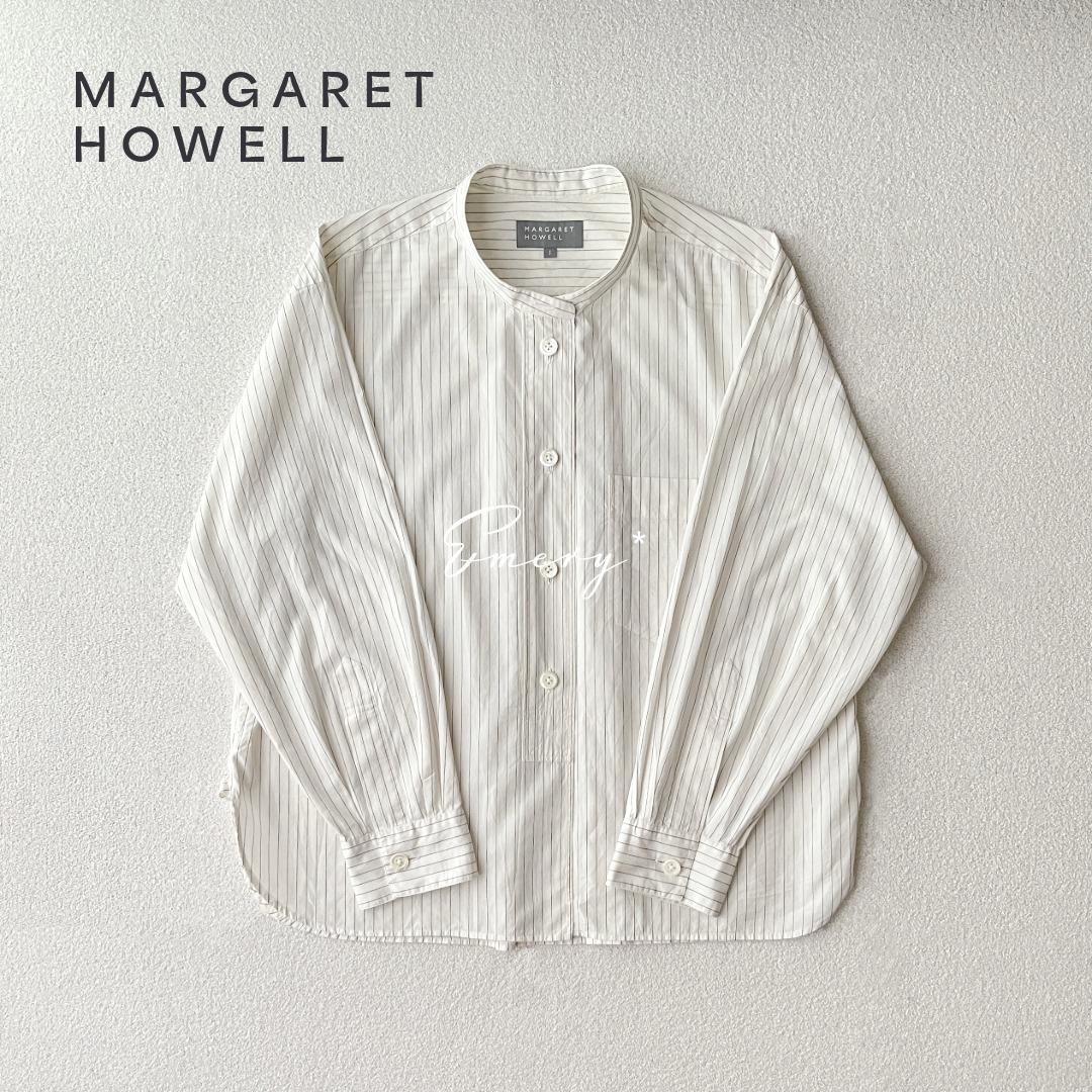 マーガレットハウエル 2024 コットン カラーレス ストライプ シャツ 1 SIMPLE STRIPE COTTON SHIRT | MARGARET HOWELL（マーガレット
