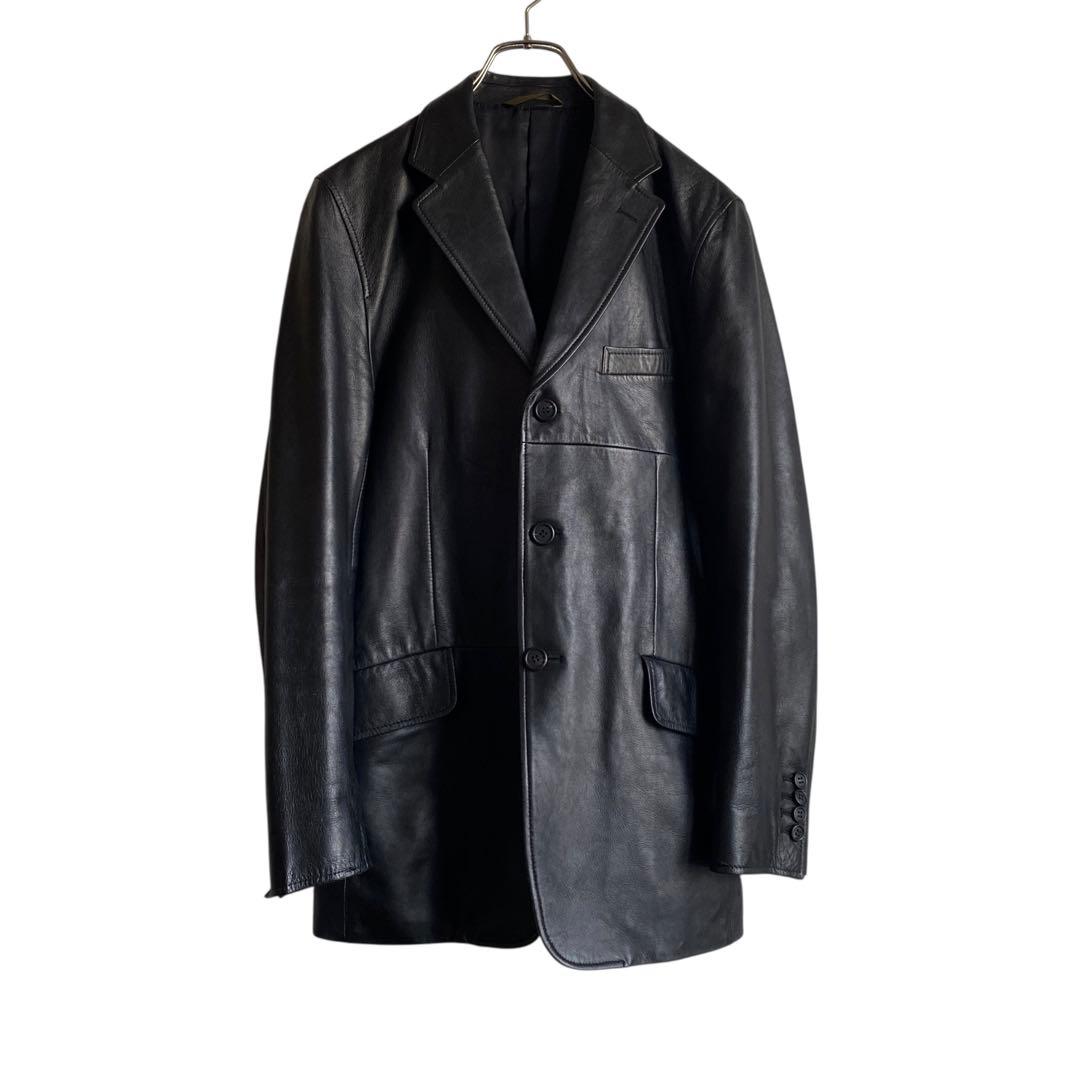 美品 90s〜 Paul Smith ラムレザー テーラードジャケット ブラック 中古・古着通販】Paul Smith London (ポールスミスロンドン