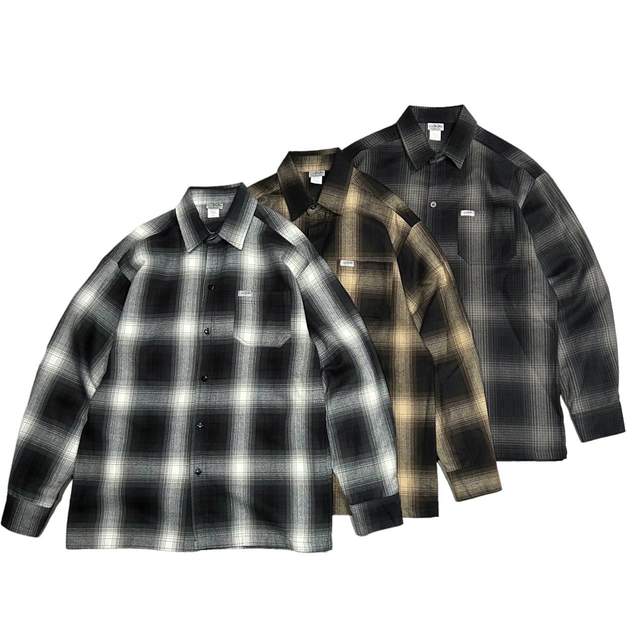 CALTOP USA製 Ombre Check L/S Shirt (キャルトップ オンブレ チェック